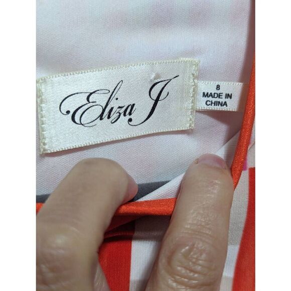 Eliza J. Women's Multi-Color Abstract Pattern 3/4 Sleeve T-Shirt Dress Size 8 - Picture 2 of 7